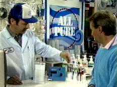 Retailer showing customer analysis samples.
