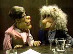 Puppets discussing special bank offers.